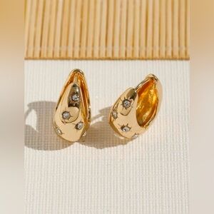 New Gold Plated Eight-Pointed Star Shaped Stud Earring